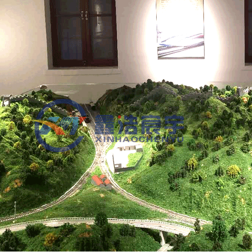 人字形鐵路軌道場(chǎng)景沙盤模型