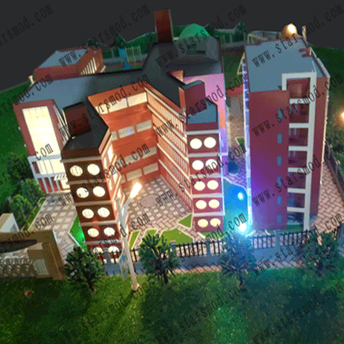 建筑單體模型---北京市和平街第一中學北苑蓮葩園校區(qū)